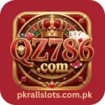 A red and gold QZ786.com logo featuring a crown, casino elements like poker chips, dice, playing cards, and a roulette wheel, with bold metallic lettering centered on a decorative background.